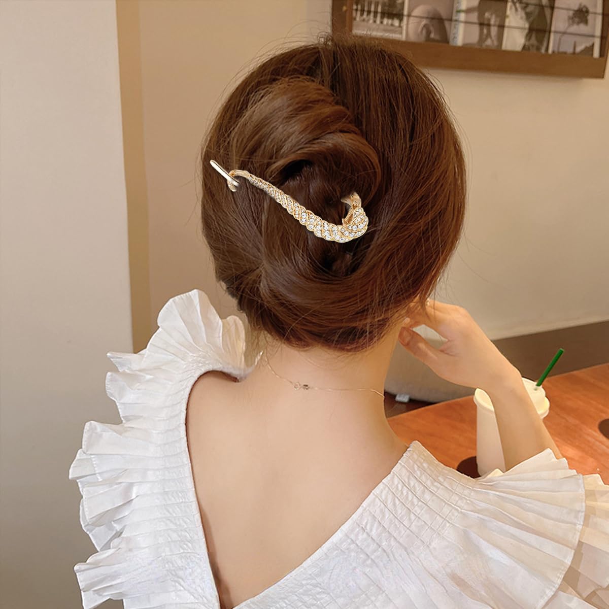 PALAY Hair Bun Clips for Effortless Updos with Rhinestone Design and 2 Color Options | Alloy Construction