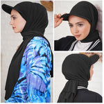 PALAY Hijab Scarf for Sun Protection with 62.99 x 22 in Coverage | Black Chiffon Wrap