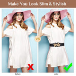 PALAY Fashion Elastic Skinny Belts for Dresses with Golden Leaf Buckle 66–90cm Waist | Women