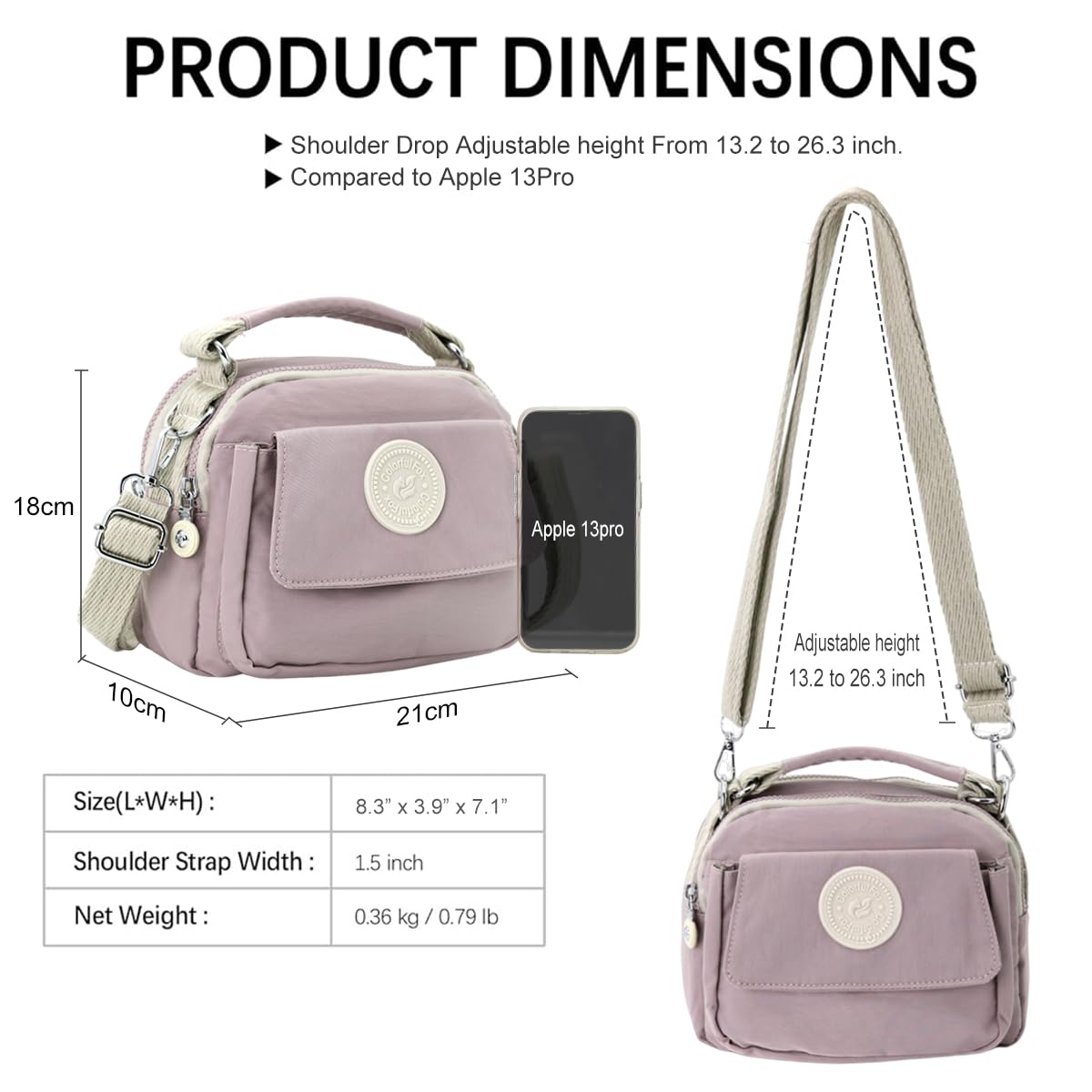 PALAY® Cross Bag For Women Sling Bags Women's Stylish Shoulder Bag Travel Casual Handbag With Inner Padded Pocket & Adjustable Strap