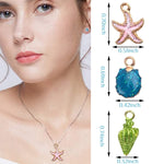 PALAY Zinc Charm for Jewelry Making featuring Marine Life Shell Starfish Conch | 30 Pcs White