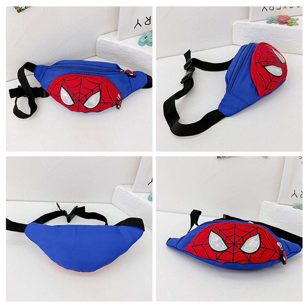 PALAY Kids Chest Bag with Adjustable Quick Release Strap for Travel | Blue Spider Man Print