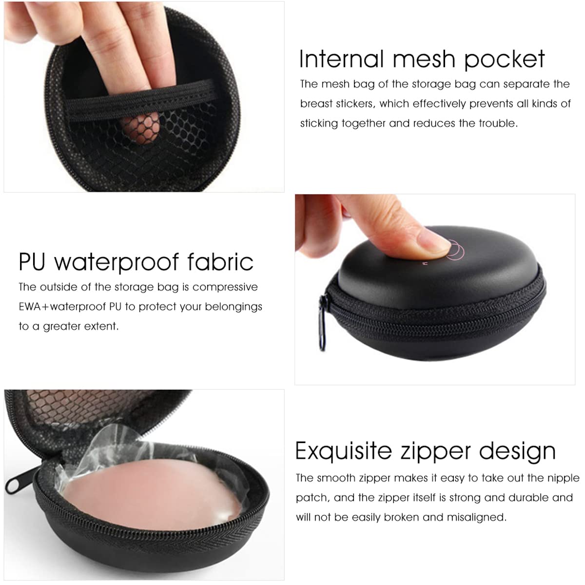 PALAY Nipple Cover for Women with 4 Pairs 6.5cm Reusable Self Adhesive Silicone Pads | Breathable Invisible Pasties for Dresses