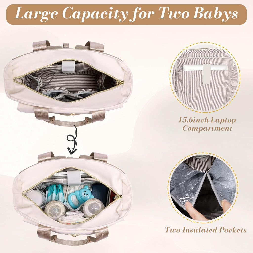 PALAY Diaper Bag Backpack for Travel with Waterproof Changing Pad and Multi Compartments | Comfortable Padded Straps for Mothers