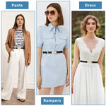 PALAY Waist Belt for Women Dresses with Metal Snap Button and PU Leather Black Design 65–105 cm