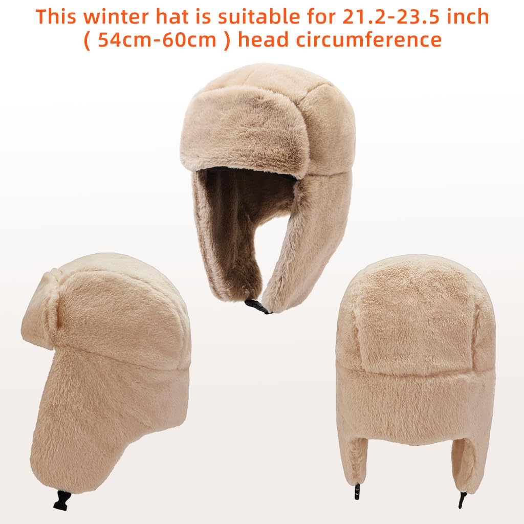 PALAY® Winter Warm Hat Trapper Hat Fleece Warm Hat Motorcycling Hat Unisex Windproof Winter Cap for Men and Women Fashion Plush Trapper Hat Christmas Gift