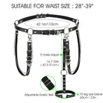 PALAY Punk Waist Chain Belt for Women featuring Metal Rings and Heart Pendant | 110cm Black Faux Leather