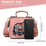 PALAY Crossbody Bag for Women 18×10×16 cm with Adjustable Strap and Embroidered Applique Design