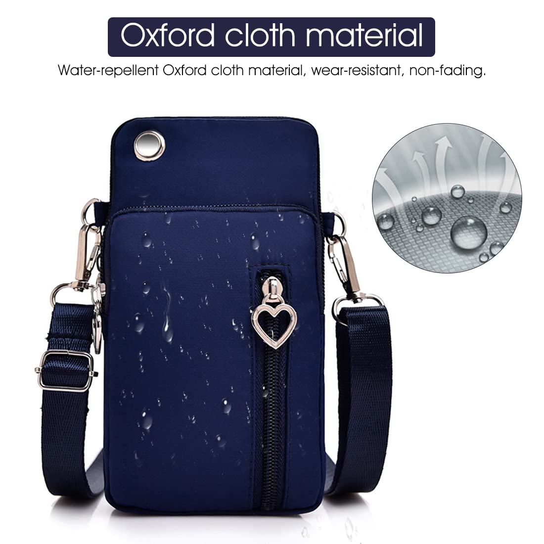 PALAY Small Crossbody Wallet Phone Bag for Women with Credit Card Slots and Waterproof Oxford Cloth | 2PCS Set