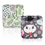 PALAY® 2Pcs Sanitary Napkin Storage Bag, Cartoon Cotton Sanitary Napkin Pouch, Menstrual Pad Bag with Zipper, Multi-Purpose Storage Bag for Napkin, Sanitary Pads, Lipstick, Mini Cosmetic Bag Wash Bag