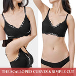 PALAY Seamless Bra for Women with Floral V Neck Design and Removable Pads | Ice Silk Comfort