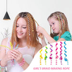 PALAY Spiral Hair Braids Makers 12pcs 10in for Girls with Elastic Clip Ropes | Colorful Styling Accessories