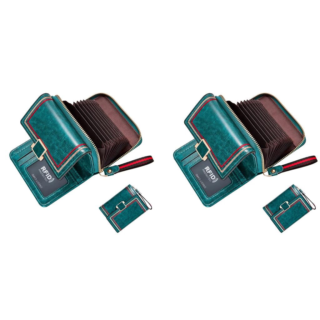 PALAY Women Wallet for Daily Use featuring RFID Blocking and 17 Card Slots | Turquoise PU Leather Bifold