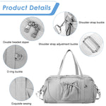 PALAY Traveling Bag for Women with Adjustable Shoulder Strap and 45 x 17 x 26 cm Capacity | Grey Oxford Gym Tote for Fitness and Travel