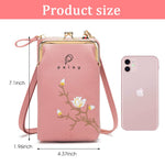 PALAY Women Mini Crossbody Phone Bags for Everyday Use with 6 Card Slots and Smooth Zippers | Pink and Black PU Leather Set