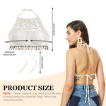 PALAY Women’s Crochet Halter Top for Summer Beachwear featuring Tie Back and Fixed Bra Pads