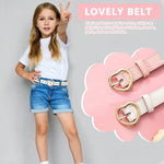 PALAY Kids Belt for Girls featuring 100cm PU Leather Heart Buckle Design in Black & Brown | Ages 6-12