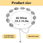 PALAY Waist Belt for Women featuring Silver Metal Concho Design | Vintage Boho Chain 3PCS
