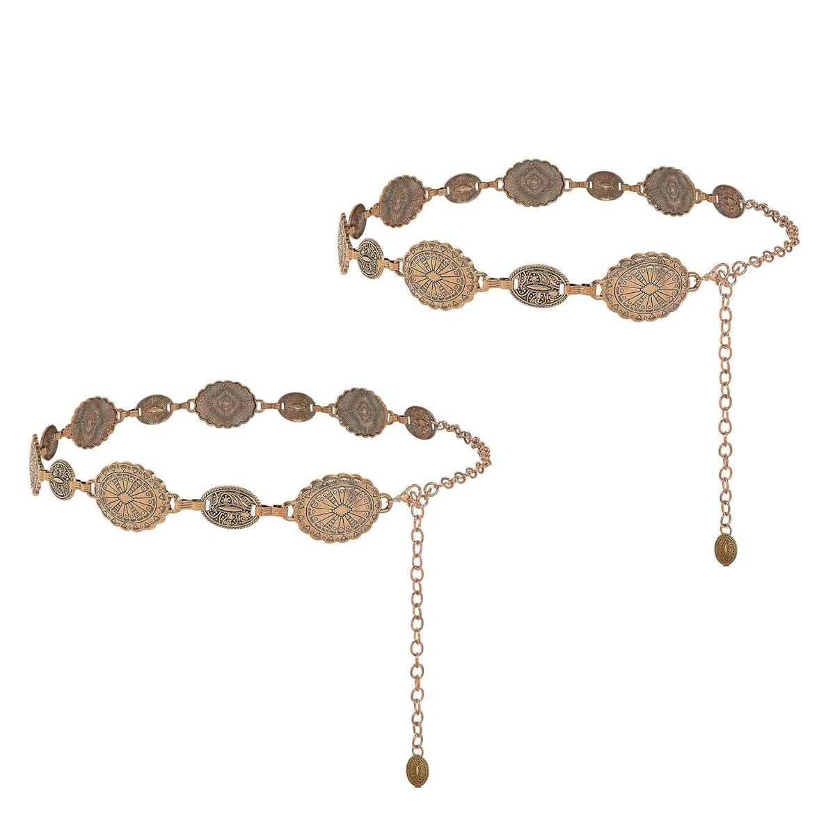 PALAY Waist Belt for Women Dresses featuring Adjustable Concho Design and Golden Metal | Boho Vintage Style for Saree Skirts and Jeans