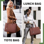 PALAY Tote Bag for Women with Insulated Lunch Compartment and Detachable Strap | Travel and Office Use