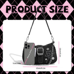 PALAY Shoulder Bag for Women featuring 23x7x13cm size and zipper snap closure | Y2K canvas handbag with chain charm