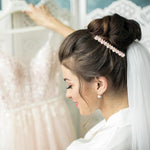 PALAY Hair Clips for Women with Pearls and Rhinestones | Rose Gold Metal Set of 2