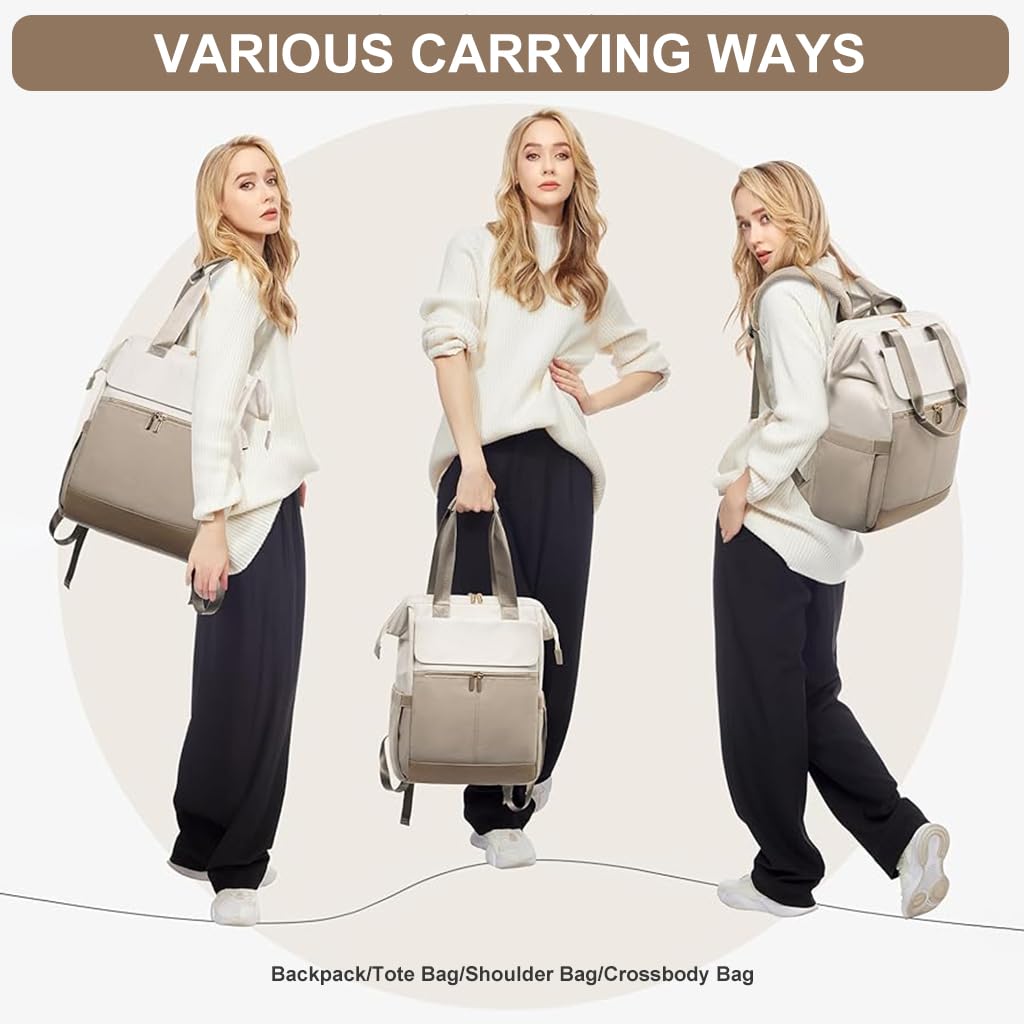 PALAY Laptop Backpack for Women featuring Dual Zipper Wide Open Design and Waterproof Oxford Cloth | Fits 15.6 Inch Laptop