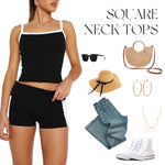 PALAY Women Tank Top for Casual and Evening Wear featuring Close-Fitting Black Design