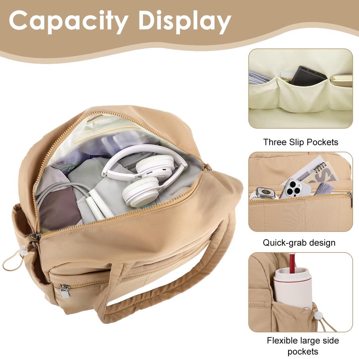 PALAY Gym Bag for Women with Wet Pocket 30×19×42 cm Water Resistant Nylon | Travel Duffle