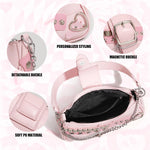 PALAY Shoulder Bag for Women featuring 22.5x3.5x12cm Size and Detachable Chain Strap | Y2K Pink Hobo Style