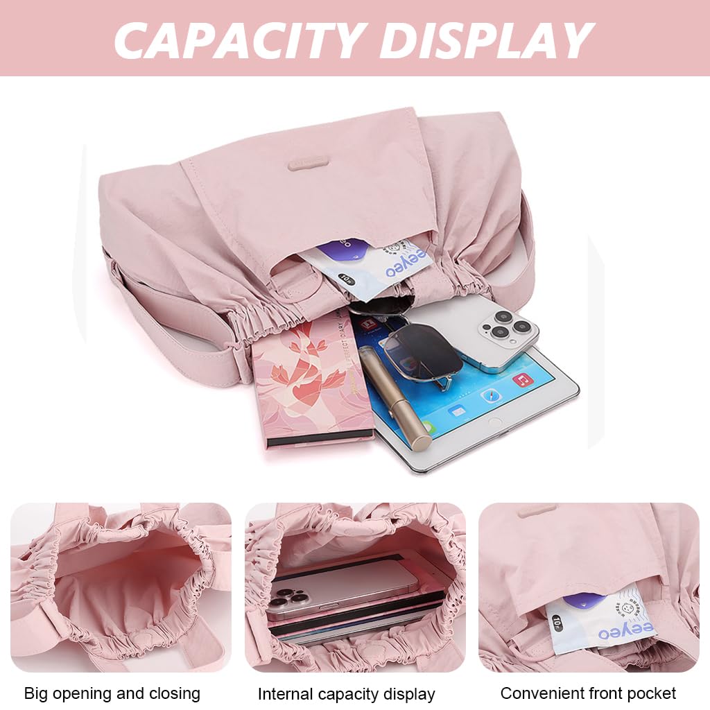 PALAY Crossbody Bag for Women featuring Extra Open Pocket in Pink Waterproof Nylon | Ideal for Travel and Outdoor