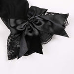 PALAY Lace Gloves for Women featuring 25 cm Short Design with Cute Wrist Bowknot | Elegant Bridal and Party Mittens