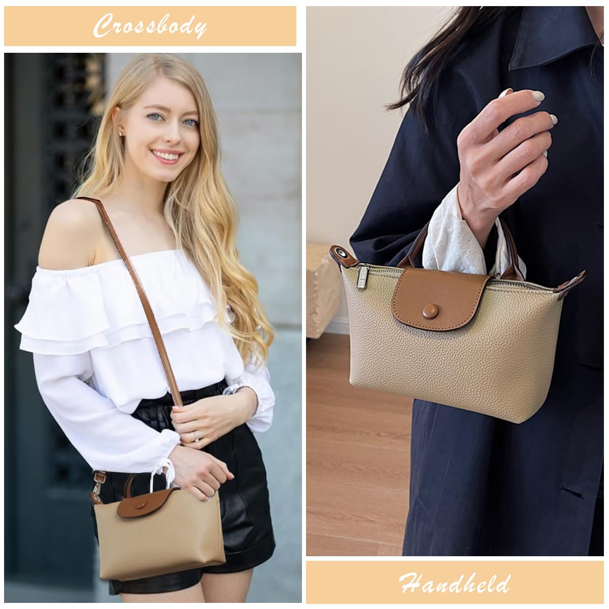 PALAY Crossbody Bag for Women with Removable Shoulder Strap featuring Brown PU Material | Stylish Handbag for Day and Evening Use