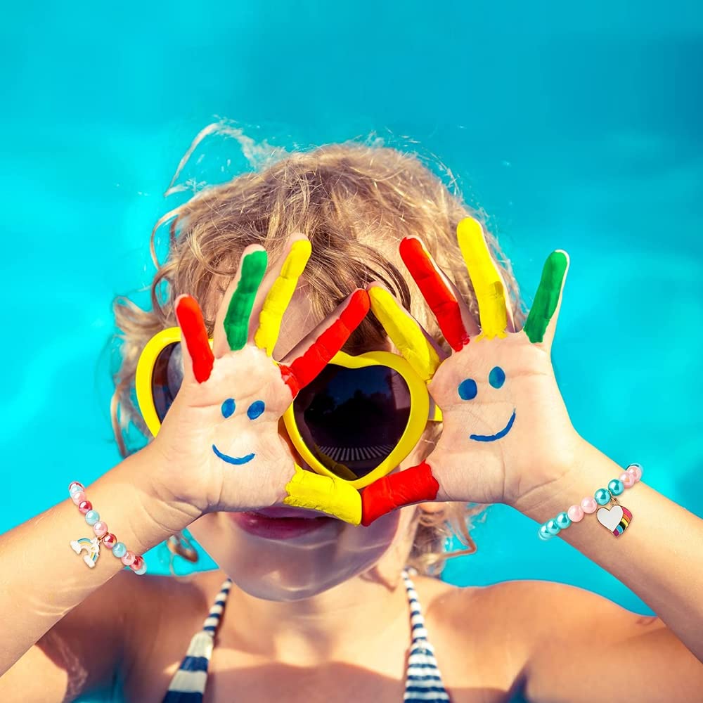 PALAY Unicorn Bracelet Set for Kids with 27 Crystal Beaded Pieces | Ideal Birthday Gift