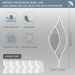 PALAY Women Rain Bonnet Set for Travel with Easy Tie-up Wide Brim and PE Waterproof Cover | 6pcs