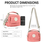 PALAY Womens Crossbody Bag for Travel with Triple Zipper Layers 21x10x18cm Waterproof Pink