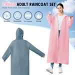 PALAY Rain Ponchos for Adults with Button Up Hood 120cm EVA Waterproof Design | 2 Pack Reusable Raincoat for Travel and Outdoor Use