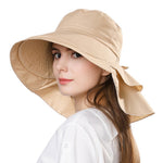 PALAY Women Wide Brim Sun Hat for Summer with 4.7 in Brim & Ponytail Hole | Khaki UV Protection