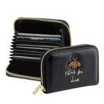 PALAY Women Card Bag with 12 Card Slots and RFID Blocking 10.5x8cm PU Leather Black