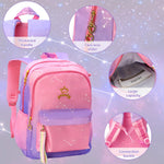 PALAY Large Gradient Purple Fashion Backpack for School Girls 6–12 with Padded Straps and 32×18×44 cm Multi‑Layer Design