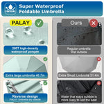 PALAY Large Umbrella for Travel and Outdoor Use with 20 Dual Ribs & Carabiner Handle | Mint Green 99% UV Shield