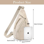 PALAY Chest Bag for Everyday Use with Zipper Pouch and Handle in Beige | Unisex Sling