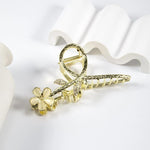 PALAY Hair Claw Clip for Women featuring Strong Spring Design and Rhinestone Flowers | Alloy French Updo Accessory
