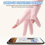 PALAY Sun Protection Gloves for Cycling and Driving with Open-Fingertip Design | Ice-Silk Cool Fabric 21cm Length for Women