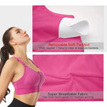 PALAY® Sports Bra Women Zip-up Sports Bra for High-impact Activities One Piece Breast Pads Adjustable Sports Bra Fashion RacerbackSports Bra for Running, Cycling, Aerobics, Boxing, XL, Pink