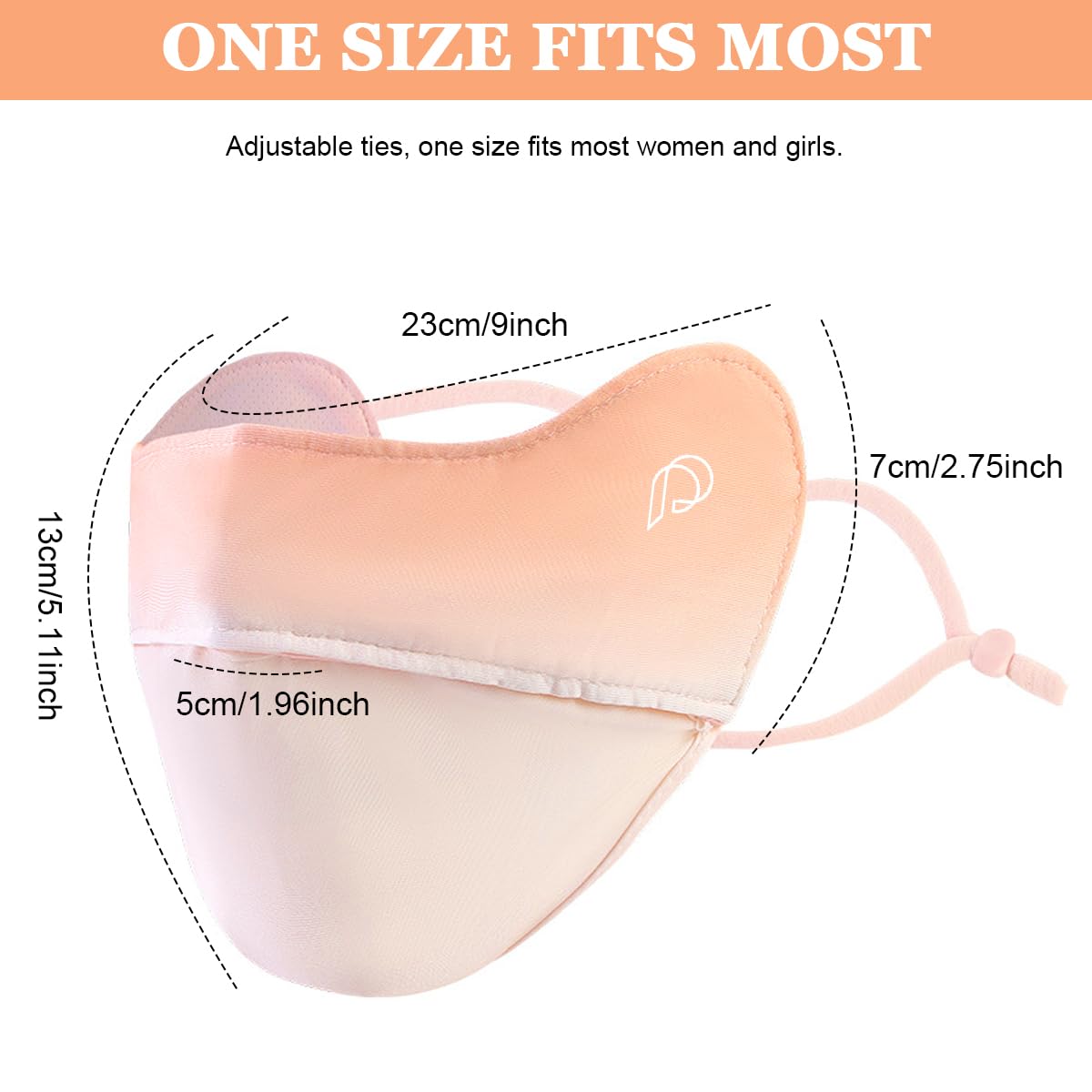 PALAY Women Face Mask for Outdoor Use with UPF 50+ Protection and Adjustable Ties | Ice Silk Breathable Cover