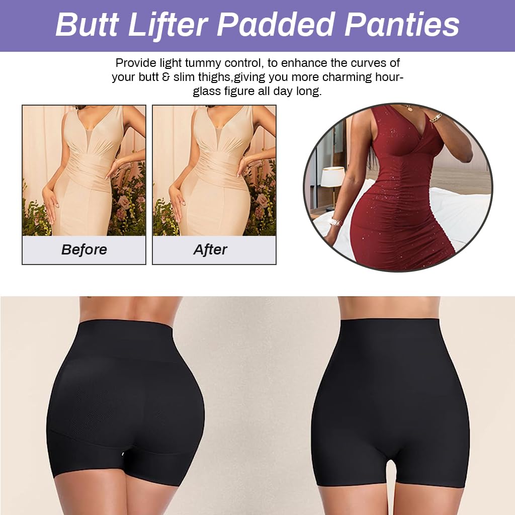 PALAY Womens Padded Underwear for Butt Lifting with 3D Hip Pads and High Waist Design | 26–28 in Fit