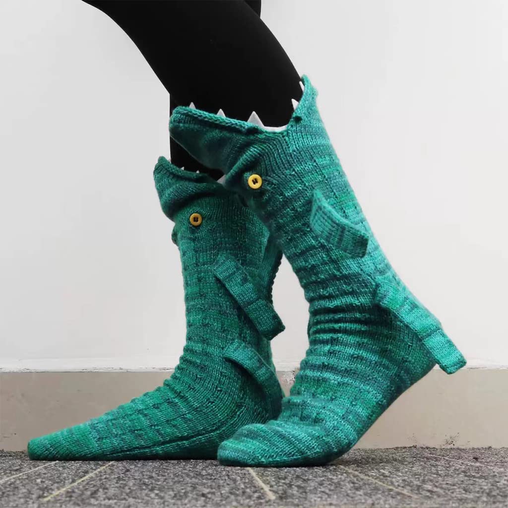 PALAY Floor Socks for Women featuring Handmade Knit Non-slip Design | Cozy Green Winter Gift