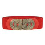 PALAY Women Stretchy Belt for Dress and Blouse featuring Interlocking Buckle 65 in Red