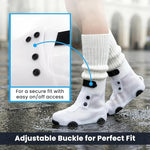 PALAY® Kids Rain Boot Covers, Waterproof Shoe Covers, Unisex, Reusable, Overshoes, White, Size L